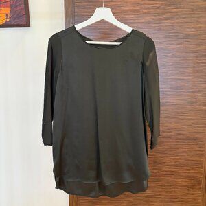 Women's Dark Green Silk Blouse